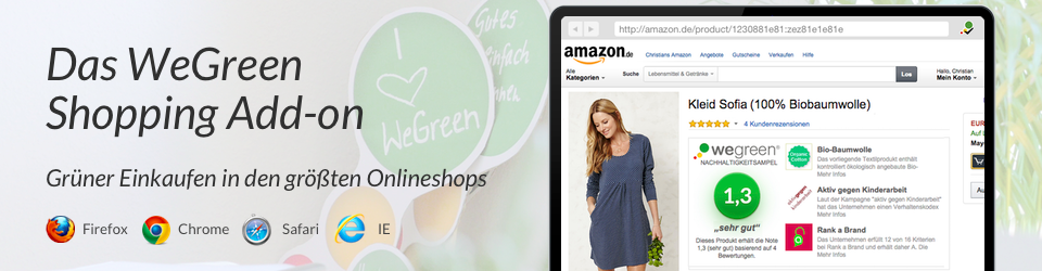 WeGreen - Grüner Einkaufen in den größten Onlineshops