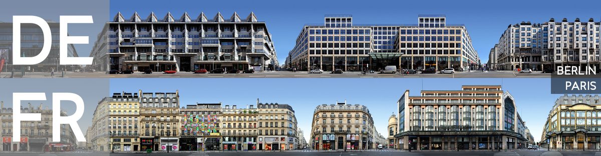DE | FR Partnerstädte in Streetline Stadtbildern